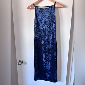 Elegant Blue Velvet Dress